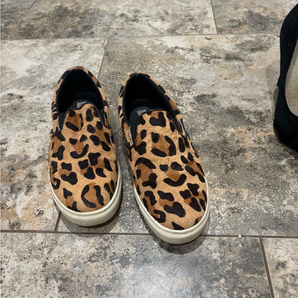 Steve Madden Brown and Black Loafers with Leopard Print